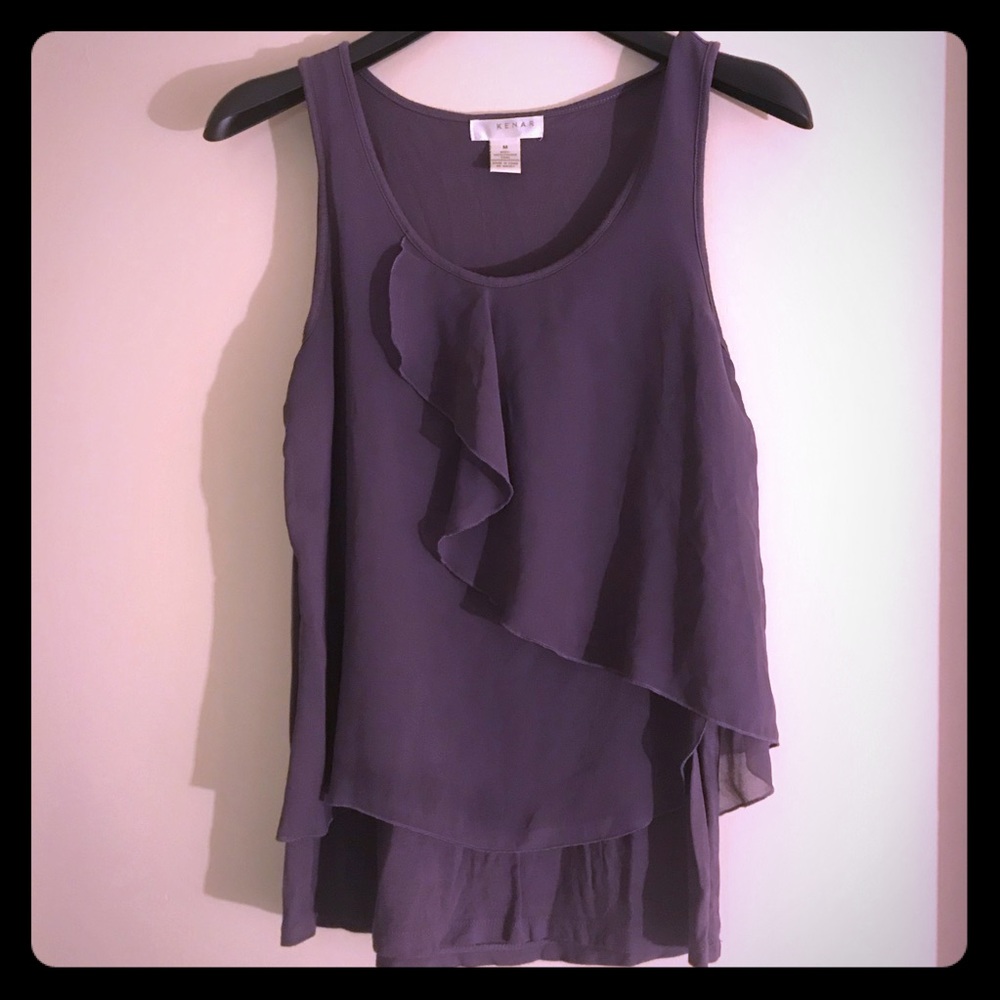 Kenar Sleeveless Blouse with Ruffle